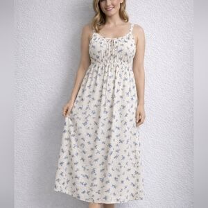 PINK REPUBLIC Cream and Blue Floral Dress
